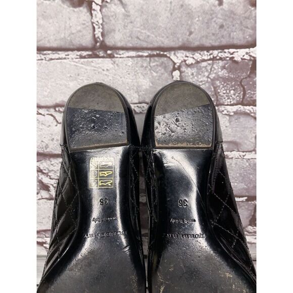 Burberry Black Patent Leather Quilted Buckle Strap Ballet Flats Women Sz 36EU/6M - Picture 14 of 16